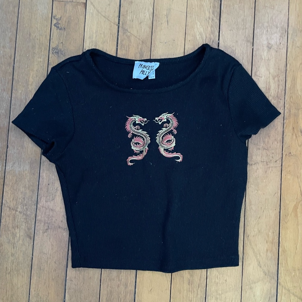 Princess Polly Black Crop Top